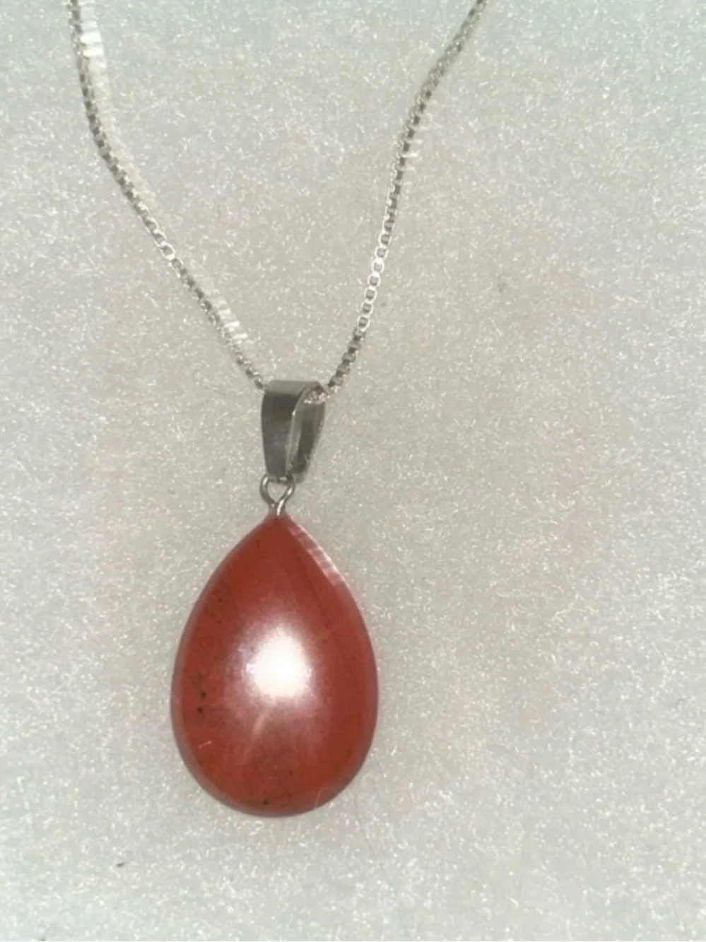 Boho hippie Red Jasper Sterling Silver 18” Necklace